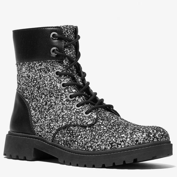 Michael Kors Alistair Glitter Combat Boot - Picture 1 of 3